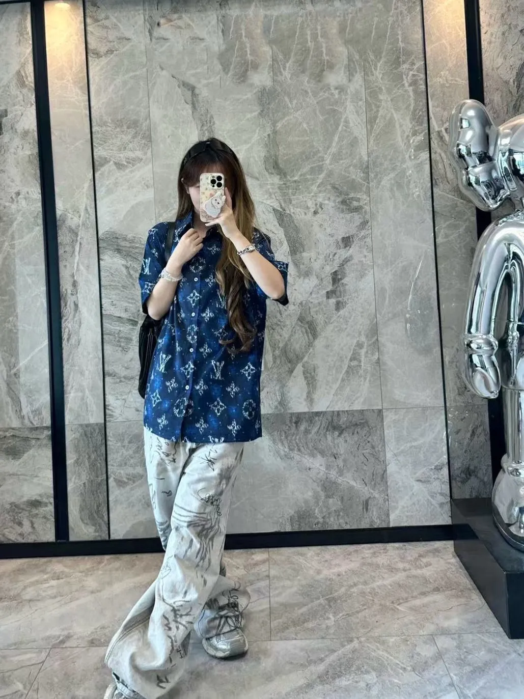 Louis Vuitton/Louis Vuitton 25ss old flower all-over print rendering suit short-sleeved shirt